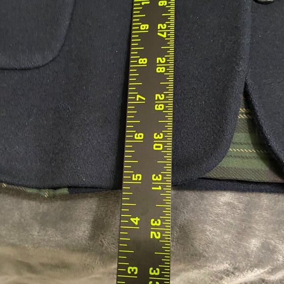 Talbots Women's Blazer Jacket Large Navy Blue Wool Blend Three Button Workwear - Picture 7 of 15